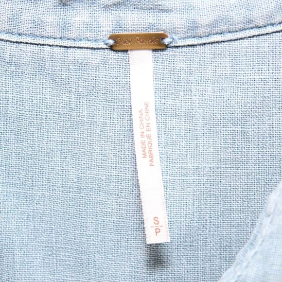 Free People Sleeveless Denim Button Frayed H11054 - Picture 5 of 9